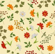 Elegant vector repeating pattern with flowers and leaves N5