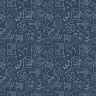 valentine&#039;s day line icon pattern set N4