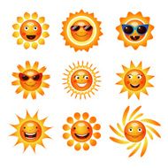 Sun smile smiley icons collection