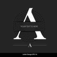 Letter A vector alphabet inserted into the paper cut N2