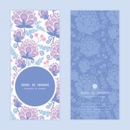 Vector soft purple flowers vertical round frame pattern invitation greeting