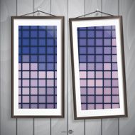 Two Frames Of Picture On A Striped Old Wall N4