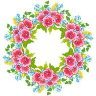 Frame of flowers arranged in a circle N4