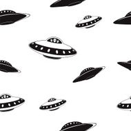 Seamless pattern with space saucers