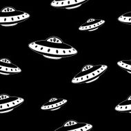Seamless pattern with space saucers N2