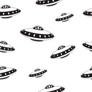 Seamless pattern with space saucers N4