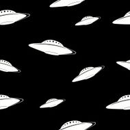 Seamless pattern with space saucers N5