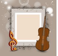 Musical notes instrument and blank frame