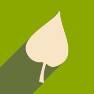 Flat with shadow icon and mobile applacation leaf linden