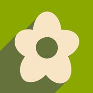 Flat with shadow icon and mobile applacation flowers