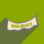 Flat with shadow icon and mobile applacation garland