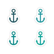 assembly realistic sticker design on paper anchors