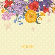 Beautiful Spring and Summer Floral Bouquet for Invitation Card N2