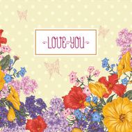 Beautiful Spring and Summer Floral Bouquet for Invitation Card N3