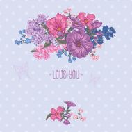 Beautiful Spring and Summer Floral Bouquet for Invitation Card N4