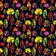 watercolor pattern of leaves seamless texture background N7