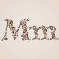 Decorated letter m