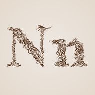 Decorated letter n