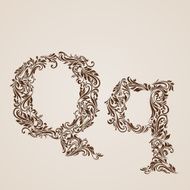 Decorated letter q