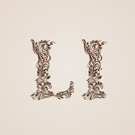 Decorated letter l