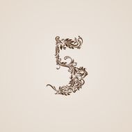 Decorated five digit on beige