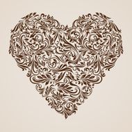 Decorated brown heart