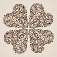 Decorated brown heart N2