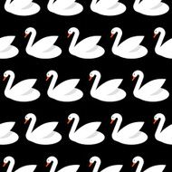 Seamless pattern with swans