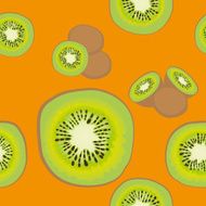 Seamless hand drawn kiwi pattern N2