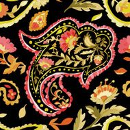 Watercolor paisley seamless pattern N13