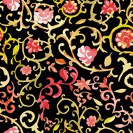 Watercolor paisley seamless pattern N15