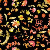 Watercolor paisley seamless pattern N16