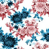 Seamless patterns with Beautiful flowers watercolor illustration N6