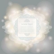 Calligraphic frame on magical lights background