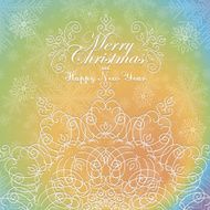 Beautiful lace ornament for merry christmas card