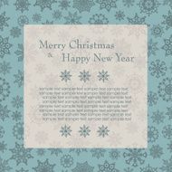 Christmas card with tree and snowflakes