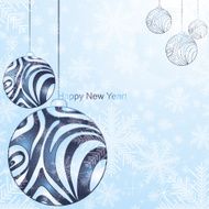 Christmas card with tree and snowflakes N3
