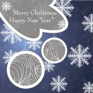 Christmas card with tree and snowflakes N4