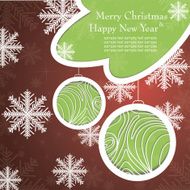 Christmas card with tree and snowflakes N5