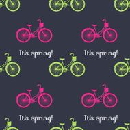 seamless spring pattern bikes N2