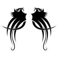 Isolated tattoo in the form of wings