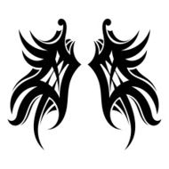 Tattoo wings on a white background