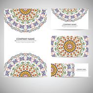 Business card template Vector illustration in tribal style N2