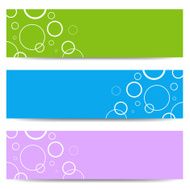 Set of color banners with white circles