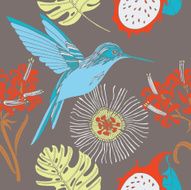 Seamless tropical floral pattern background