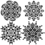 Set of pattern tattoo Mandala in black
