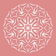 Round white flower pattern on pink background