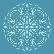 Round flower pattern on blue background