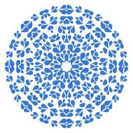 Round blue pattern on white background