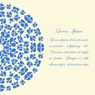 Card design with blue round pattern